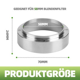 Devantia Coffee Dosing Ring 58 mm Portafilter Accessories - Magnetic Anti-Flying Powder Dosing Cup Made of Aluminium Alloy, High-Quality Barista Accessories for Precise Coffee Powder Dosing (Silver)