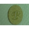 3 1/2 inch Oval Monogram Alphabet Letter P Plastic Craft