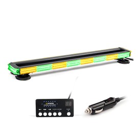 Xprite 34 inch 270 LED Rooftop Emergency Strobe Light Bar Heavy-Duty Flashing Warning Lights w/Adjustable Mounting Brackets, for Construction Vehicles Towing Work Trucks Plows Pickup - Amber Green