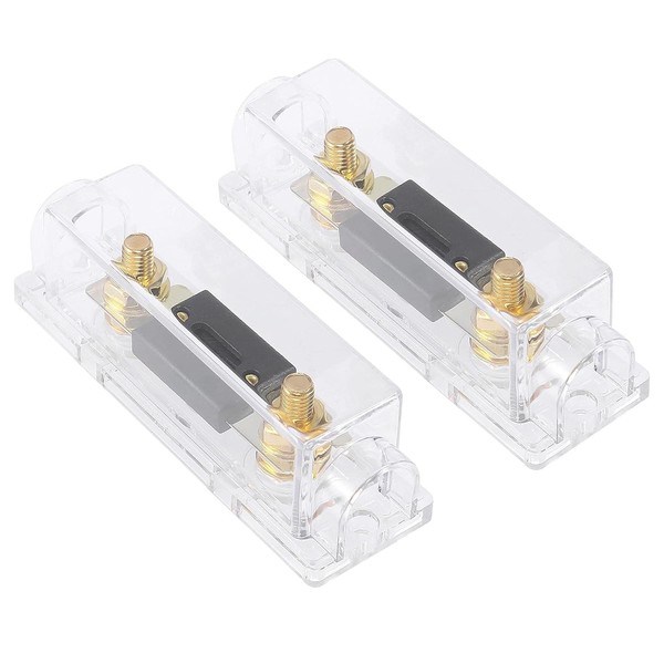 2pcs Transparent 80 Amp Automotive Fuse Holder ANL InLine Fuse