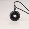 COAI Necklaces with Donut Pendant, Obsidian, Obsidian