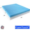 FoamTouch 3"x24"x24" Gel Memory Foam Bench Cushion Replacement Medium Firm