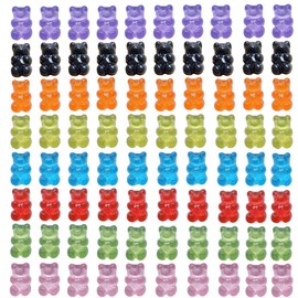 Smanzu 80 Pcs Candy Gummy Bear Charms Resin Bear Pendants for DIY Crafting Slime Dollhouse Decoration(Multi Colors)
