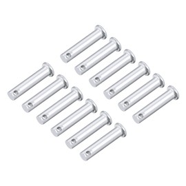 sourcing map Single Hole Clevis Pins - 8mm X 35mm Flat Head Zinc-Plating Solid Steel Link Hinge Pin 12Pcs