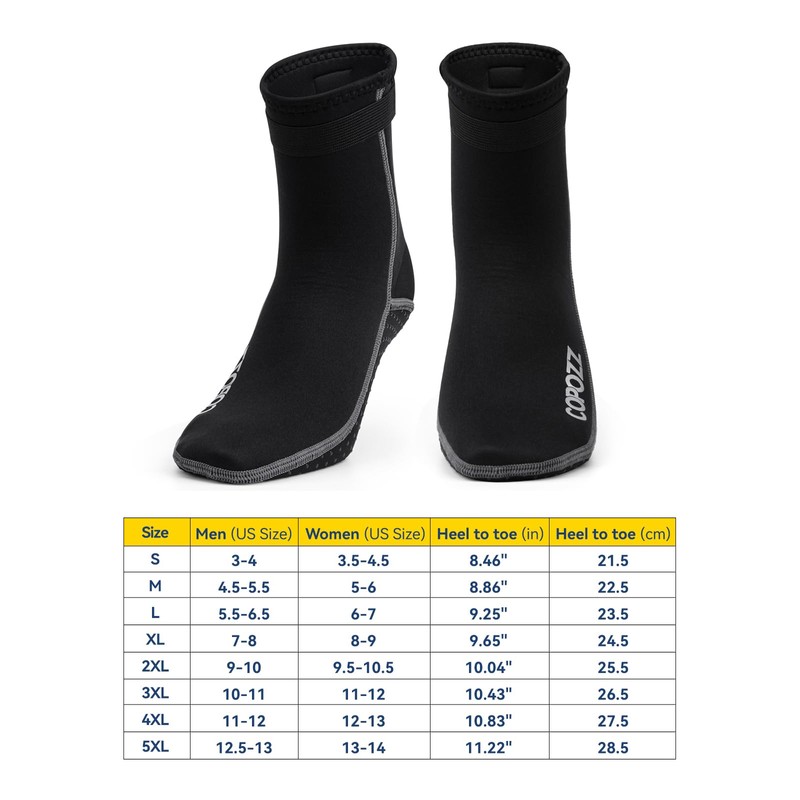 COPOZZ Diving Socks 3mm Neoprene Beach Water Socks-Anti Slip for