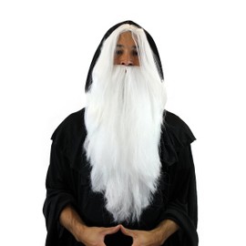 Party/Fancy Dress/Halloween LONG Beard & WIG set WHITE WIZARD SORCERER SANTA CLAUS PW0210-P60 Cosplay Roleplay
