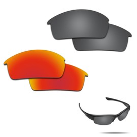 Fiskr Polarized Lenses Replacement for Oakley Bottlecap Sunglasses with Impact Resistance, UV Rays Protection and Multifunctional Protection(Stealth Black & Fire Red)