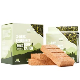 Green Tea Emergency Food Supply - 3-days 72 hours Biscuit Bars MREs Meals Military 2024 Survival Kit - 20 Years Shelf Life Camping Hiking Supplies