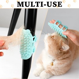 YOUNGFLY 2 Pack Cat Self Groomer Rubber Cat Brush Hair Wall Scratcher Pet Rubbing Corner Grooming Combs Self Massage Cleaning Tool Indoor for Long & Short Fur Cats Glove Bathing Brush Dogs White