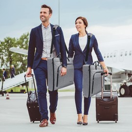 Modoker Suit Luggage Garment Bag with Shoulder Strap, Suit Carry on Bag Hanging Suitcase Garment Bags for Men Women Business Travel, Grey