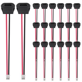 Coliao 20pcs Type-C Female Chassis 2 Pin Type-C Female Socket Connector Waterproof Jack Female Charging Port with Card Buckle 3A USB-C Charger Plug Socket