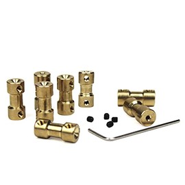 2 pieces shaft coupling mini D9 L20 shaft coupler brass rigid 3D print CNC model making, miniature small rigid brass coupling 2/3/4/5/6 mm shaft coupler rigid (3.17 x 2 mm)