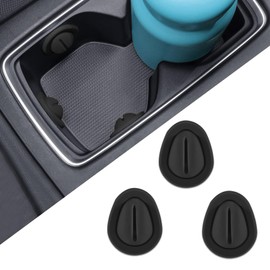 QZTYTY 3PCS Car Cup Holder Limiter, Car Cup Holder Inserts, Anti Shake Car Coasters Bottle Stabilizers with Self-Adhesive, Car Accessories Water Cup Position Limiter for Vehicles (Black, 3PCS)