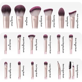 MAANGE - Juego de 18 brochas de maquillaje profesionales con estuche, juego de brochas de maquillaje sintéticas prémium para rostros, kit de brochas K