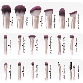MAANGE - Juego de 18 brochas de maquillaje profesionales con estuche, juego de brochas de maquillaje sintéticas prémium para rostros, kit de brochas K
