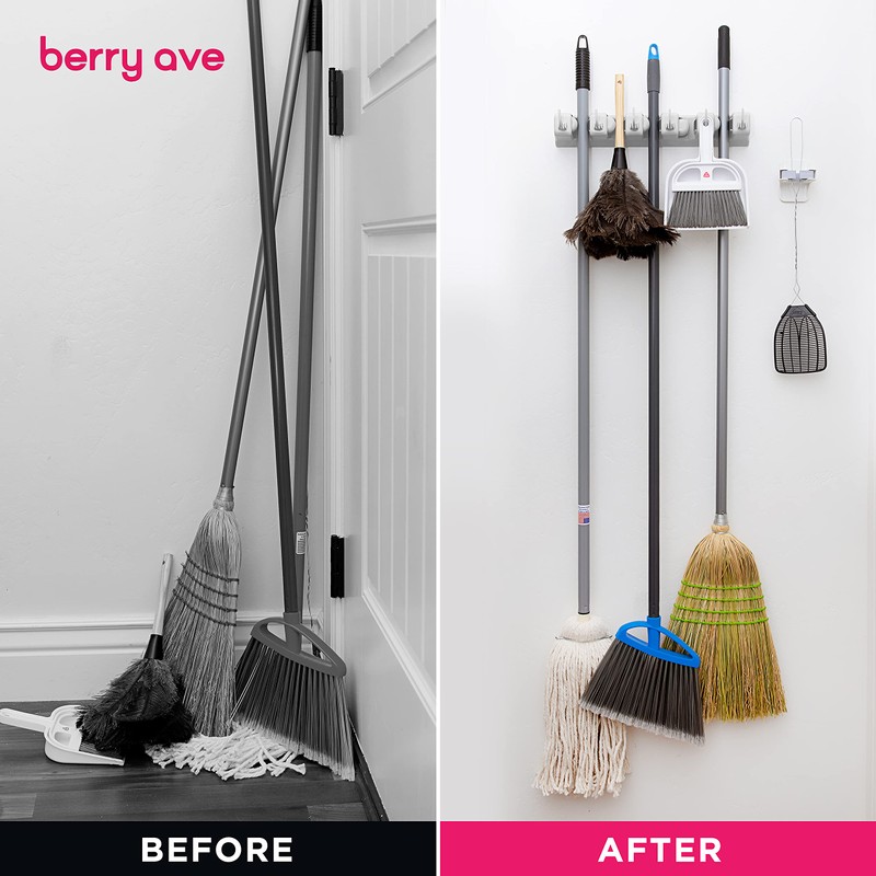 EXTRA GRIP Mop & Broom Holder Wall Mount - Wall