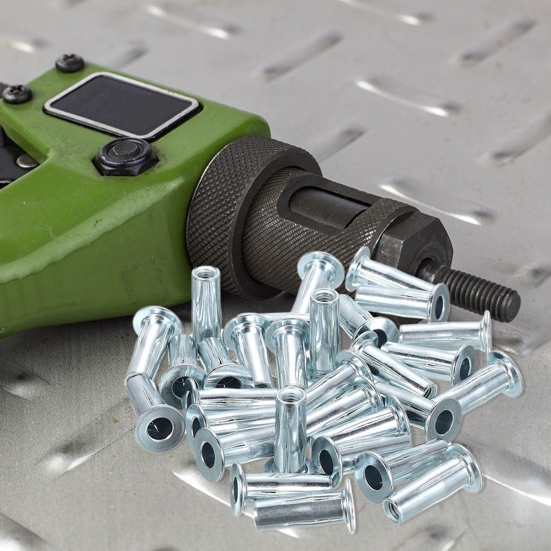 sourcing map M5 Multi-Grip Rivet Nuts, 30pcs Pre-Bulbed Shank Flat