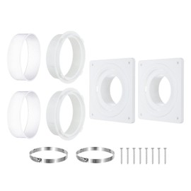 PATIKIL Dryer Vent Connector Kit Fit 4 Inch Ducting, 2 Set ABS Plastic Dryer Vent Wall Plate with Quick Connect and Disconnect Dryer Dock Connector for Dryer Ventilation System, White