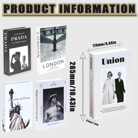 YUJUVI Decorative Books for Home Decor Pack of 5 Fake Books Decorative Books Decorative Books Foldable Cardboard Box Only Fake Books Display for Home Coffee Table Shelves Decorative Books for Office