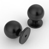 9BUILD 10 Pack Matte Black Cabinet Knobs Single Hole Zinc