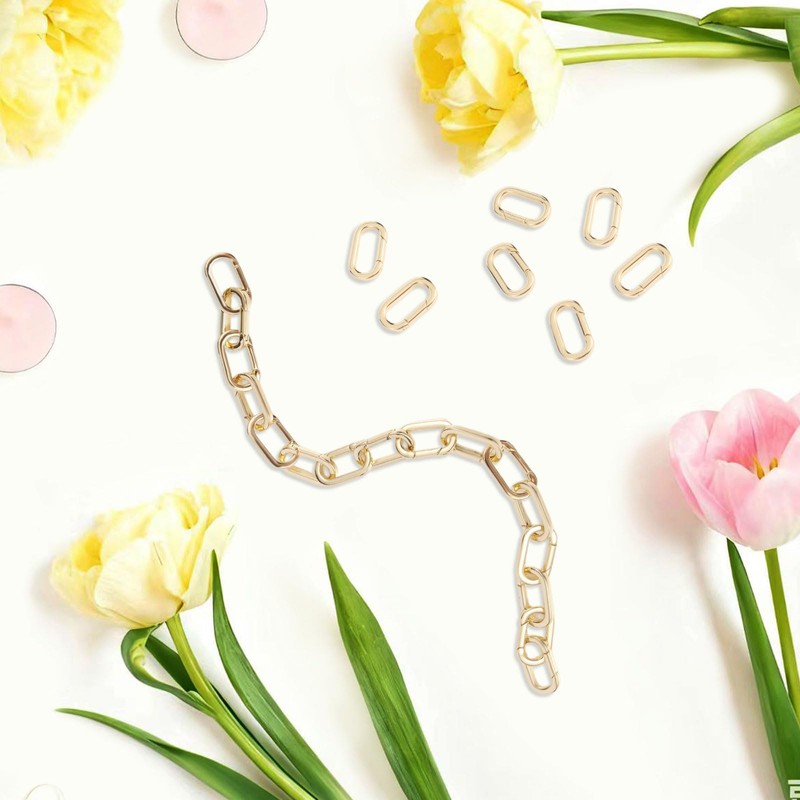 14K Gold Filled Oval Spring Clip Carabiner Jewelry Clasps Necklace