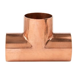 Linhdor Domestic Lead-Free Copper Tee - Professional Plumbing Solution for Commercial and Residential Applications, Easy Sweat/Solder Installation 1/2"x1/2x1/2" (10-Pack)