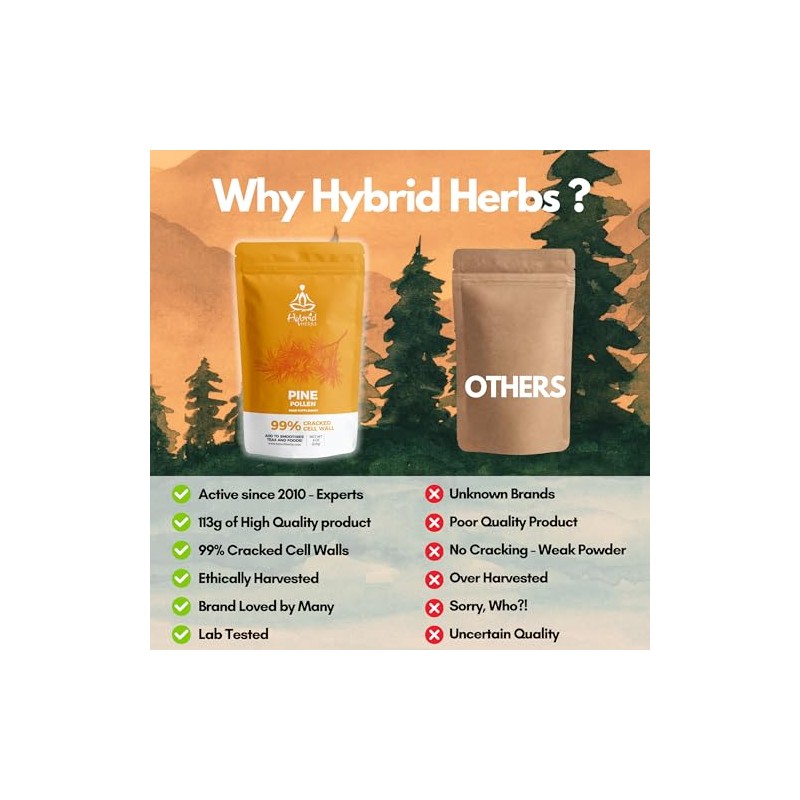 Hybrid Herbs HYBRID HERBS - Pine Pollen Powder (113g) -