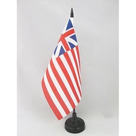 Grand Union Table Flag 5'' x 8'' - USA - American Desk Flag 21 x 14 cm - Black plastic stick and base - AZ FLAG