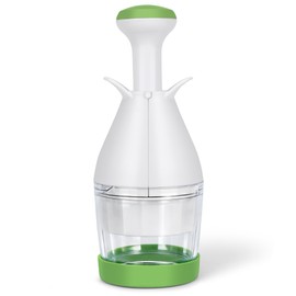 IVYROLL Vegetable Chopper, Manual Food Chopper for Onion, Garlic, Nuts and Veggies, Hand-Powered Vegetable Cutter, Dishwasher Safe, Stainless Steel Blades