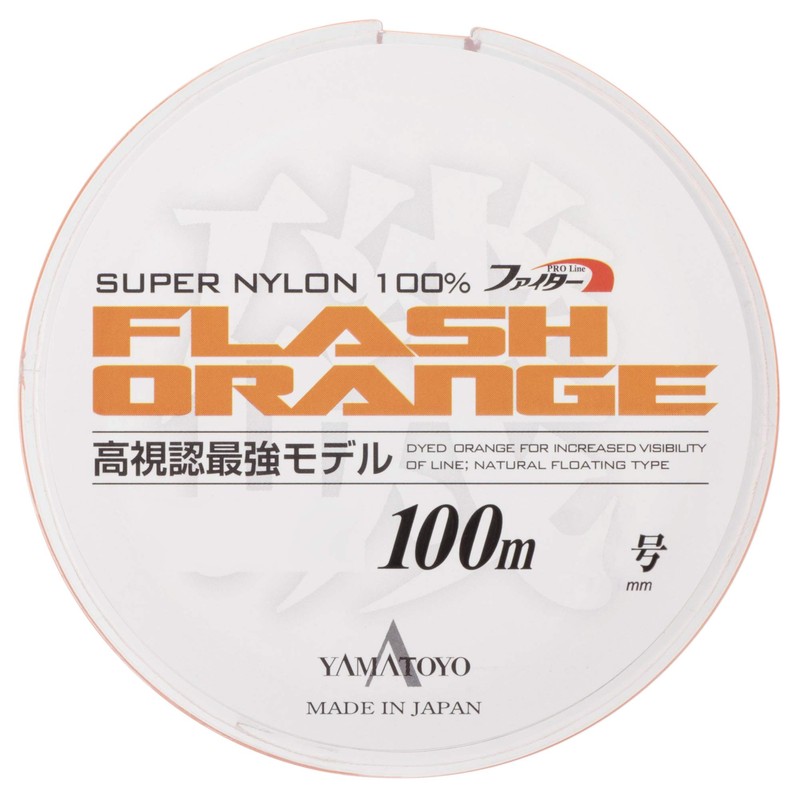 YAMATOYO Fighter Nylon Line, Flash Orange, 328.4 ft (100 m),