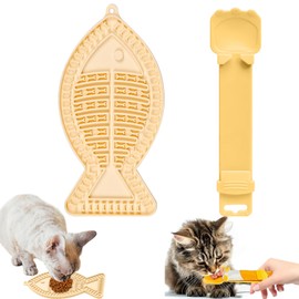 Schleckmatte Katze Hund, Katzenfutter Löffel, Leckmatte Hund, Futtermatte Katzen, Slow Feeder Katze, Schlingnapf Katze, Anti Schling Napf Katze, Katzenlöffel, Katzenleckerli-Streifenlöffel