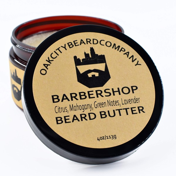 Oak City Beard Company - BarberShop - 4 Ounce - Beard Butter - Beard Conditioner - Citrus - Mahogany - Green Notes - Lavender