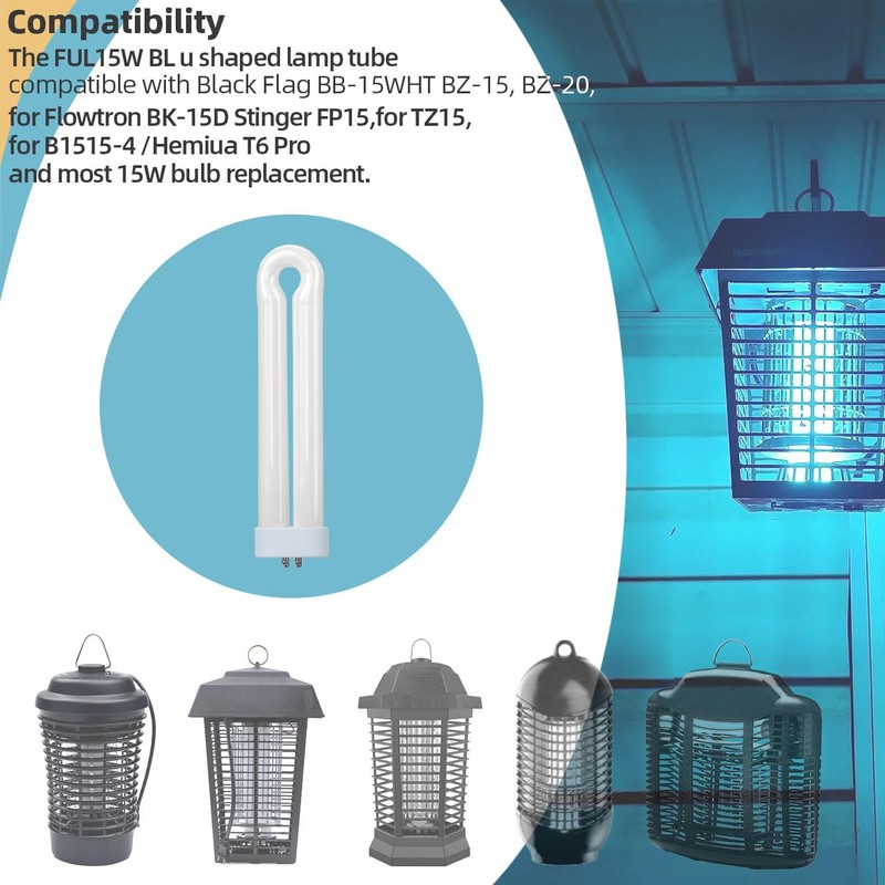 GRONGU 15-Watt Replacement Bulb with 4-Pin Base Compatible with Black