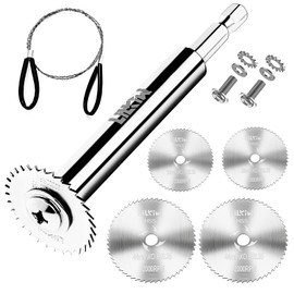 Prozwee PVC Pipe Inside Cutter(4Pcs Saw Blades) with 1/4" Hex Shank,Plumbing Internal Plastic ABS Pipe Cutter,1-1/4" & 1-3/4" Or Larger Diameter, with Wire Saw for Indoor Outdoor Pipe Improvement