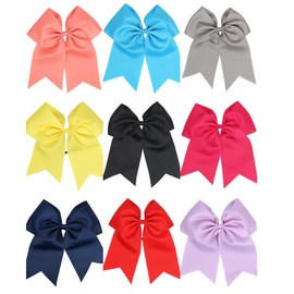 10Pcs Large Bows Ponytail Holder Long Bowknot Hair Bows Elastics Hair Ribbon Hair Rope Ponytail Holder Accessories Elastic Hair Tie Hair Scrunchies with Ribbon Bow, Random Color