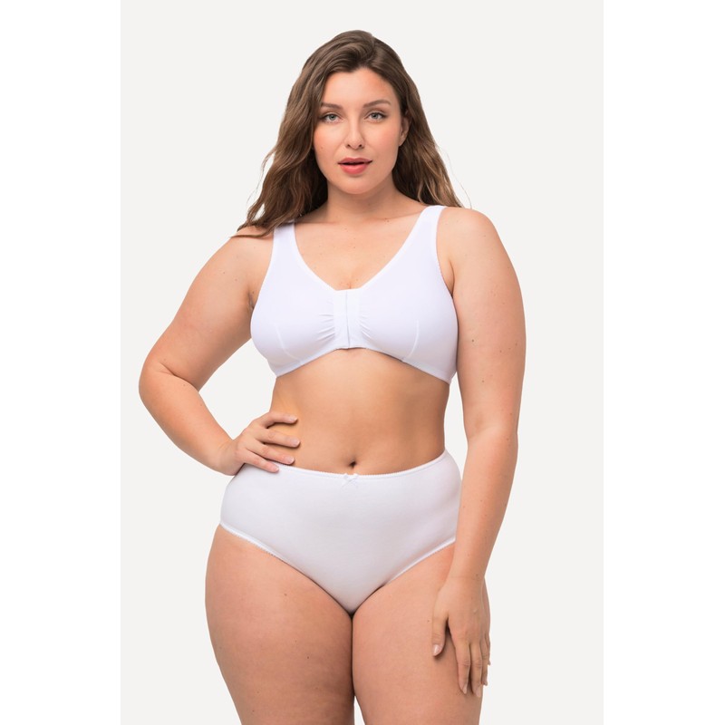 Ulla Popken Damen Bustier, Vorderverschluss, Cup C/D-E/F, weiß, 115