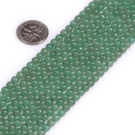 GEM-INSIDE CREATE YOUR OWN FASHION Sweet & Happy Girl's Store 4mm Round Gemstone Green Aventurine Beads Strand 15 Inch Jewellery Making Beads