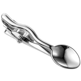HAWSON 2 Inch Men's Spoon Tie Clip Sterling Silver Tie Bar for Wedding, Office, Formal Events Utensil-Inspired Groomsmen Accessories & Gifts