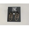 INC International Concepts I.N.C Black White Pearl Rhinestone Drop Gold