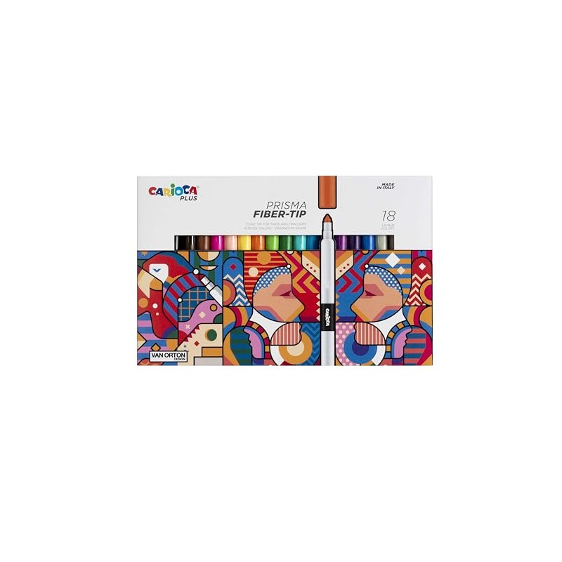 CARIOCA Colori Plus Prism Fibre Tip Pen with High-Quality Fibre