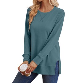 Saloogoe Sweatshirt for Women Long Sleeve Shirts Fall Outfits Trendy Tops Sweaters M