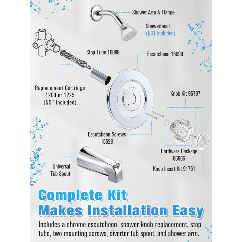 Avenuebool Tub and Shower Trim, Compatible with Moen Chateau T470