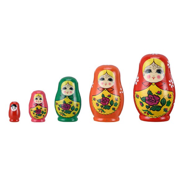 jojofuny 1 Set Piccole Bambole Russe di Nidificazione Bambini Bambole Matrioska Fatte a Mano Bambole di Nidificazione Bambini Piccoli Che Impilano Bambole di Nidificazione