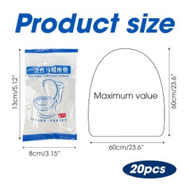 20PCS Plastic Toilet Seat Cover Cushion Protector Mat Large Pack, White Disposable Non-Woven Portable Little Individual Single Package for Adult Home Travel Children Training Environmental Protection