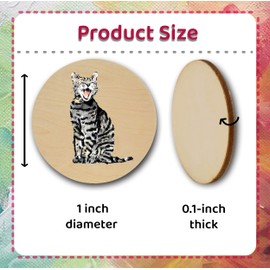 100 Pcs Unfinished Wood Circle 1 inch Wood Craft Circle 0.1'' Thickness Wood Slices Round Wooden Disc Natural Wooden Cutout Ornaments for Decoration DIY Craft Art Supplies Painting School Project