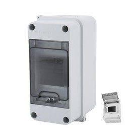 IUSOT DIN Rail Enclosure 3-Way Weatherproof Electrical Box, Transparent Cover Junction Box, IP66 Outdoor Electrical Distribution Protection for Indoor & Outdoor Power Systems