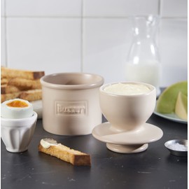 Butter Bell - The Original Butter Bell crock by L Tremain, a Countertop French Ceramic Butter Dish Keeper for Spreadable Butter, Café Matte Collection, Beige