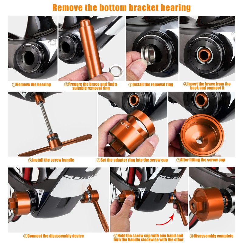 OugeWood Bicycle Bottom Bracket Install and Removal Tool Kit, Bearing