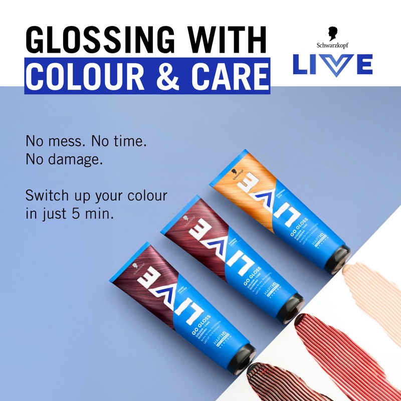 Schwarzkopf LIVE Go Gloss Onyx, Colour & Care Hair Glossing