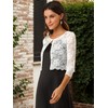 Allegra K Women's Elegant Ruffle Collar Crop Cardigan Sheer Floral